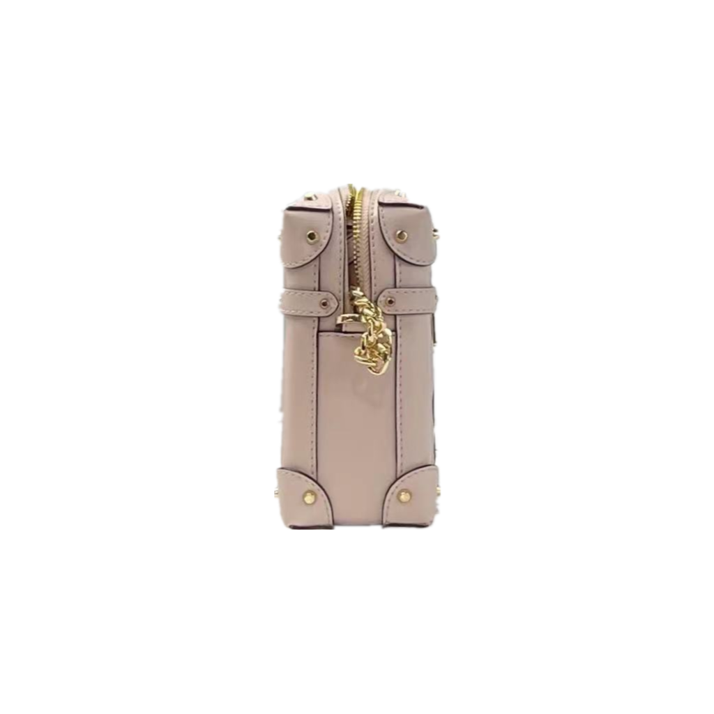 Michael Kors Theodora 35T1G2TC5Y Small Zip Trunk MK Leather Crossbody Bag Powder Blush Michael Kors Theodora 35T1G2TC5Y Small Zip Trunk MK Leather Crossbody Bag Powder Blush